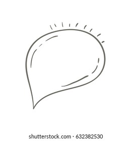 gray hand drawn oval speech vector illustration