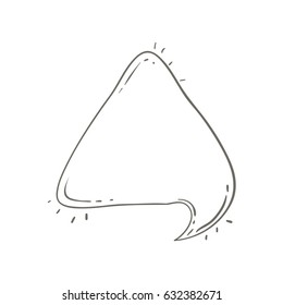 gray hand drawn speech in form of triangle vector illustration