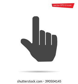 Gray Hand touching icon isolated on background. Modern flat pictogram, business, marketing, internet concept. Trendy Simple vector symbol for web site design or button to mobile app Logo illustration

