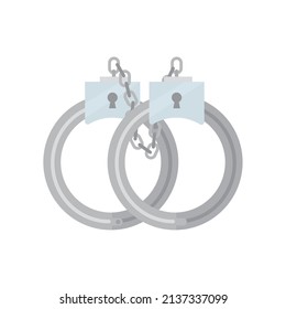 graue Handschellen-Design auf Weiß