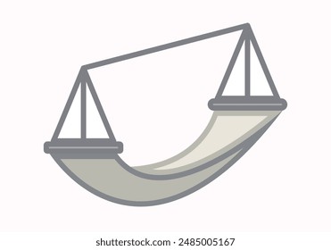 Gray hanging hammock on white background