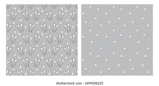 gray hare animal baby pattern