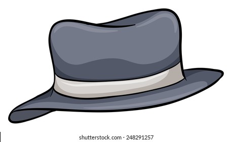 A gray hat on a white background