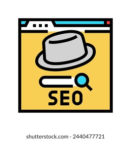 gray hat seo color icon vector. gray hat seo sign. isolated symbol illustration