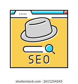 gray hat seo color icon vector. gray hat seo sign. isolated symbol illustration