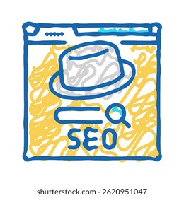 gray hat seo doodle icon sketch vector. gray hat seo sign. isolated symbol illustration