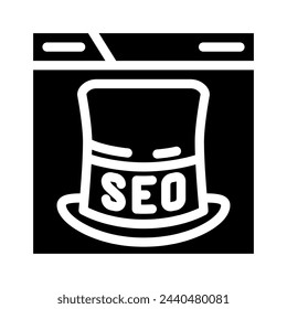 gray hat seo glyph icon vector. gray hat seo sign. isolated symbol illustration