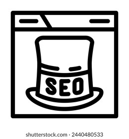 gray hat seo line icon vector. gray hat seo sign. isolated contour symbol black illustration