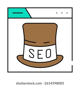 gray hat seo line icon vector. gray hat seo sign. isolated symbol illustration