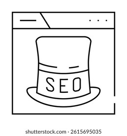 gray hat seo line icon vector. gray hat seo sign. isolated contour symbol black illustration