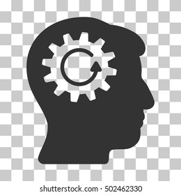 Gray Head Gear Rotation toolbar icon. Vector pictograph style is a flat symbol on chess background.