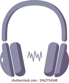 gray headphones concise vector illustration 