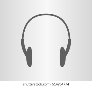 gray headphones icon on gray background