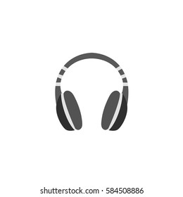 gray headphones simple vector isolated illustration