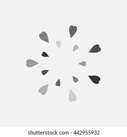 Gray Heart Background Logo Design Outbox













