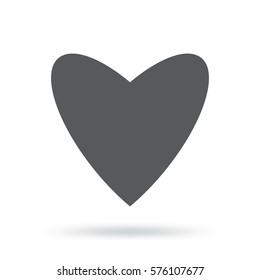 Gray Heart Icon Isolated On White Background