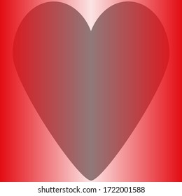 corazón gris sobre un elemento de diseño de fondo rojo