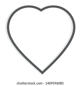Gray heart with shadow vector icon eps 10