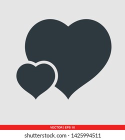 Gray heart shape vector illustration on gray background