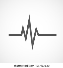 Gray heartbeat icon. Vector illustration. Heartbeat sign in flat design. Heartbeat isolated.