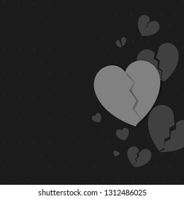 Gray hearts background design vector