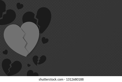 Gray hearts background design vector