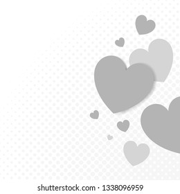 Gray hearts background design vector