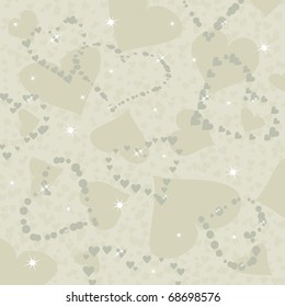 Gray hearts seamless pattern