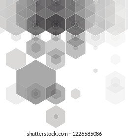 gray hexagon background. layout for advertising. template for presentation. banner polygonal style.