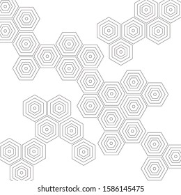 
Gray  Hexagon geometric abstract background vector design.