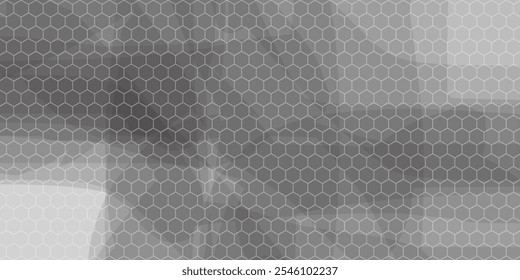 Gray Honeycomb background. Black and white template with hexagons. hexagons symbols of different sizes and opacity. EPS Vector illustration
