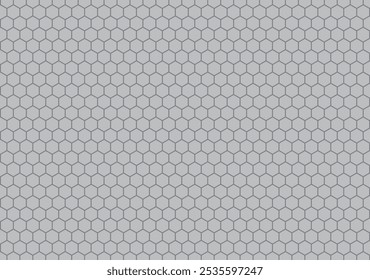 Un fondo de patrón de textura de panal gris muestra una cuadrícula de Formas hexagonales, creando un diseño geométrico elegante y moderno.