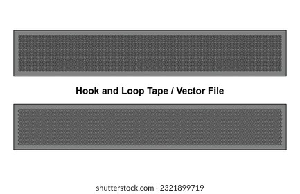 Gray Hook and Loop Tape Fastener Template on White Background, Vector File.