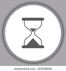 Gray Hourglass time icon isolated vector