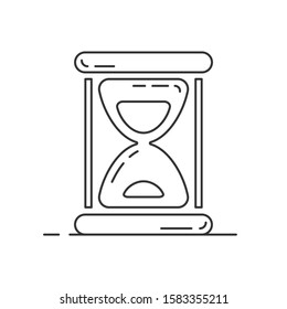 Gray hourglasses linear icon on white background. Vector illustration.