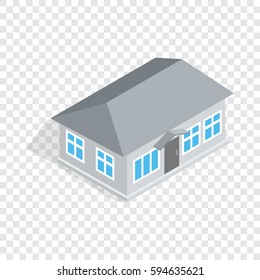 Gray house isometric icon 3d on a transparent background vector illustration