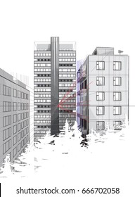 gray houses
