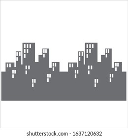 gray houses on a white background