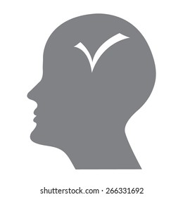 Gray human profile picture