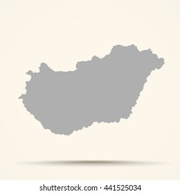 Gray Hungary Map Illustration