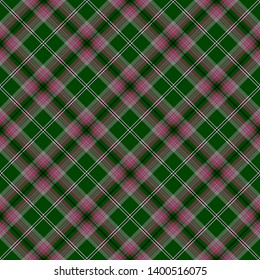 Gray Hunting Tartan. Diagonal cell, seamless pattern for fabric, kilts, skirts, plaids