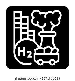 gray hydrogen black line icon for digital and print projects.  Minimal clean icons for apps and websites. Modern simple icons for UI UX and branding