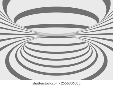 Gray hypnotic wormhole tunnel optical Illusion background.