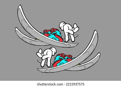 gray ice skis vector design. looks cool and attractive
