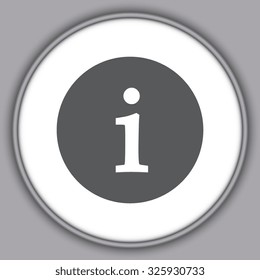 Gray icon of info sign 
