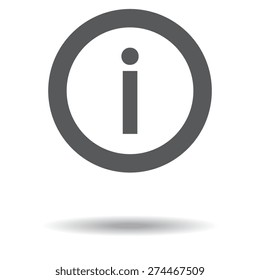 gray icon of info sign with shadow.