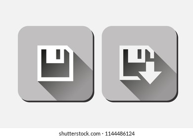 Gray icon to save and download.