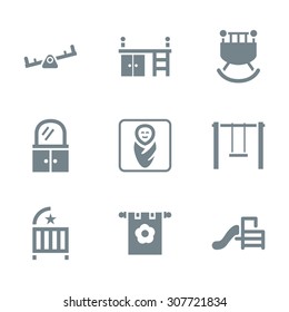 gray icon set places for child