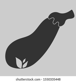 Gray icon silhouette of eggplant vector illustration.