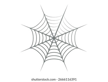Icono gris de un Web de araña sobre un fondo blanco